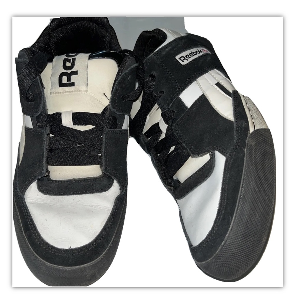 Reebok BB 4000 Sneakers Mens 9 USA Black White, RB903 HVC 34 J10839  Shoes Laces